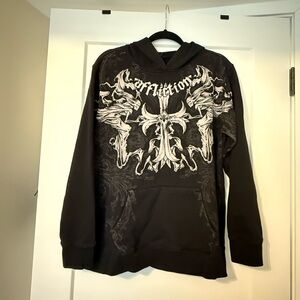 Affliction Black Graphic Pullover Hoodie Youth